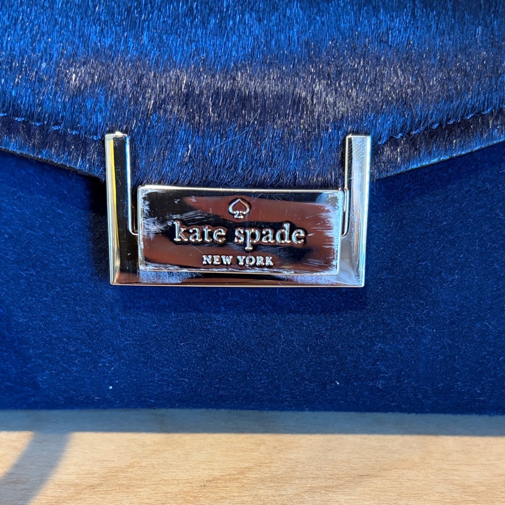 Kate Spade Suede Navy Blue Handbag - Picture 3 of 14